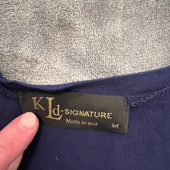 K Ld-Signature Navy Sleeveless Top Shirt Blouse Size Medium - Picture 3 of 12